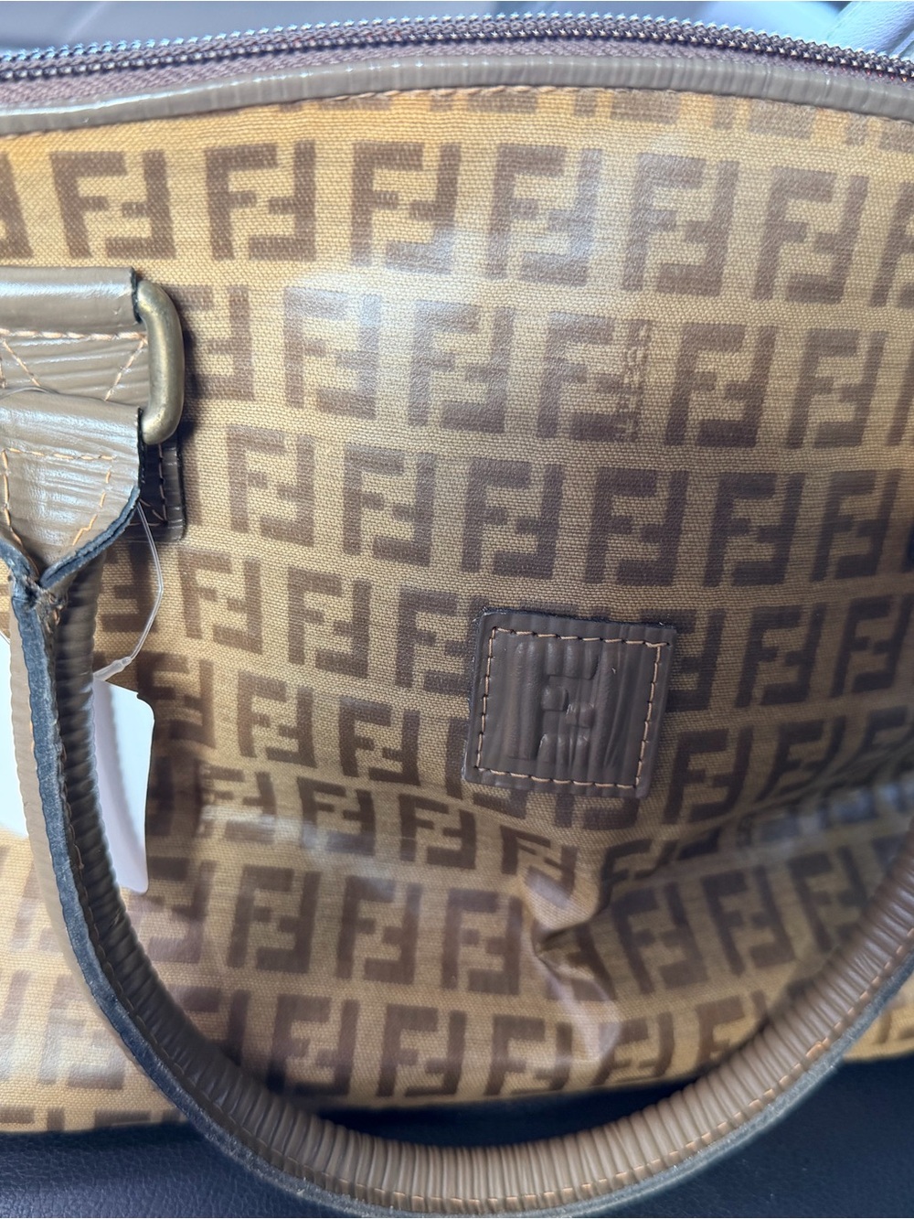 Fendi Brown FF Monogram Shoulder Tote